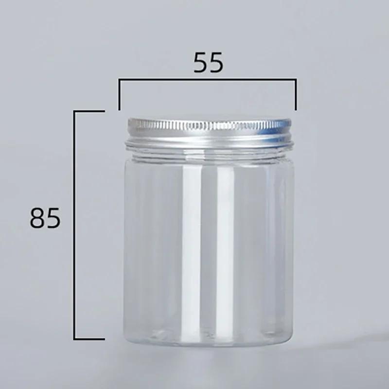 Puszki aluminiowe z zamknięciem spożywczym, puste butelki plastikowe dla zwierząt domowych, zagęszczone, przezroczyste, szerokie wlewy, pojemniki na przekąski i cukierki, butelki do przechowywania