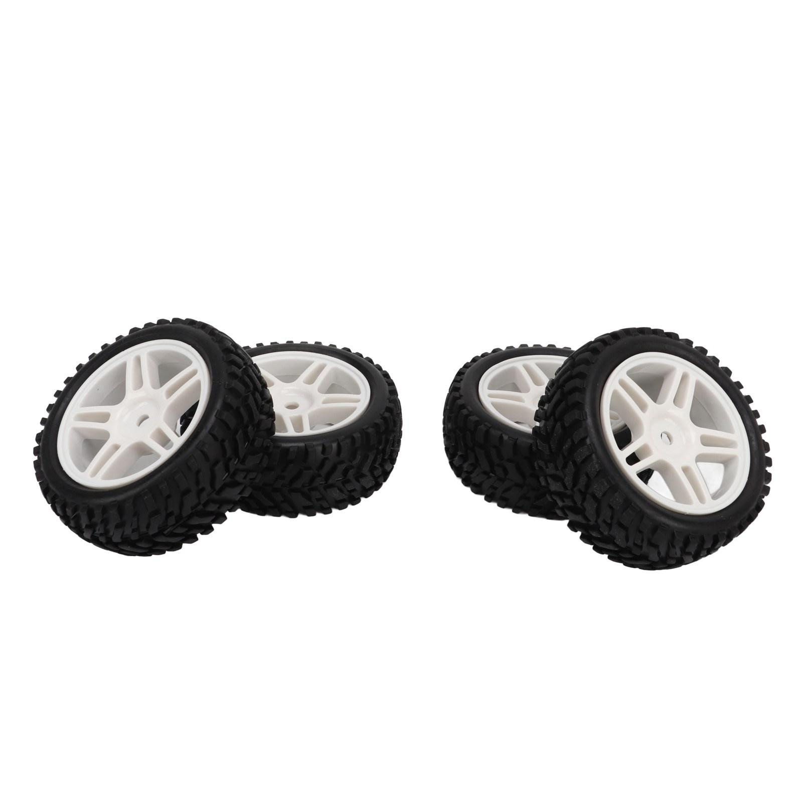 

4Pcs 1 16 Scale RC Car Tires White RC Tires for 1 16 Remote Control Car AXI31594W