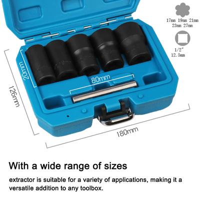6 uds Kit de removedor de tuercas rotas juego de herramientas de eliminación de tuercas rotas Extractor de pernos óxido dañado atascado