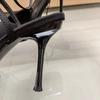 Fashion Sexy Ankle Strap Women's Shoes 2025 Summer Luxury Designer Shallow High Heels Stilettos Black Comfort Square Toe Ladies Sandals