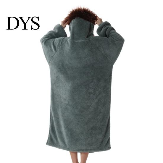 Morbida Calda Tuta da Casa, Coperta Indossabile con Cappuccio Creatura dalla Grande Bocca, Felpa Larga in Pile con Cappuccio Peluche per Donna Uomo, Mantello Cosplay Invernale con Bottoni