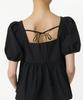 MUSINSA STANDARD WOMAN Women'S Crinkle Puff Sleeve Peplum Blouse [Black]