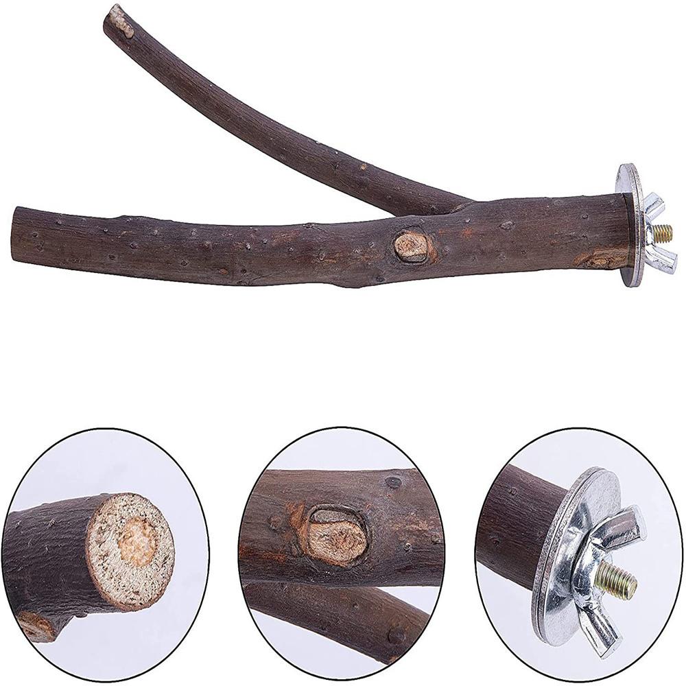 Vogelsitzstangenständer, 8 Stück, Stange aus natürlichem Traubenholz, stehender Papageienkäfig, Astpfoten-Schleifgabel, Sittichplattform, Hängematte für Conures, Wellensittiche, Finken