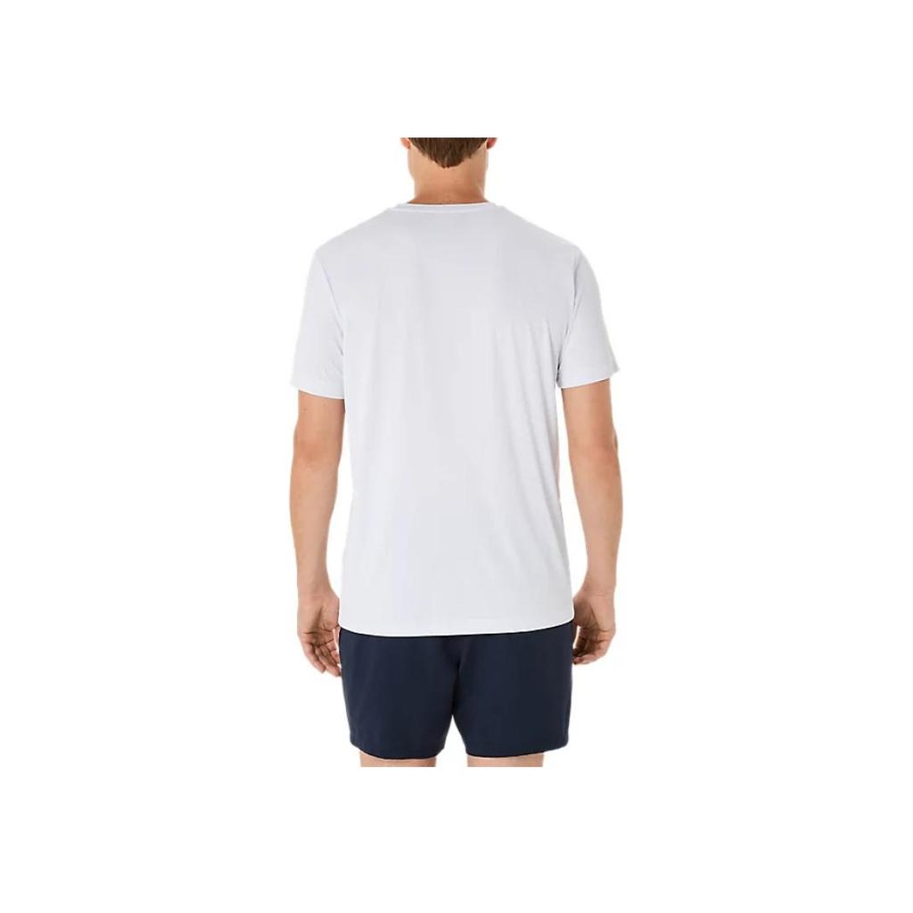 Asics Court Graphic Casual Comfortable Versatile Soft Short Sleeve T-Shirt Men Tops Bright-White Multicolor-Yellow 2041A304-102
