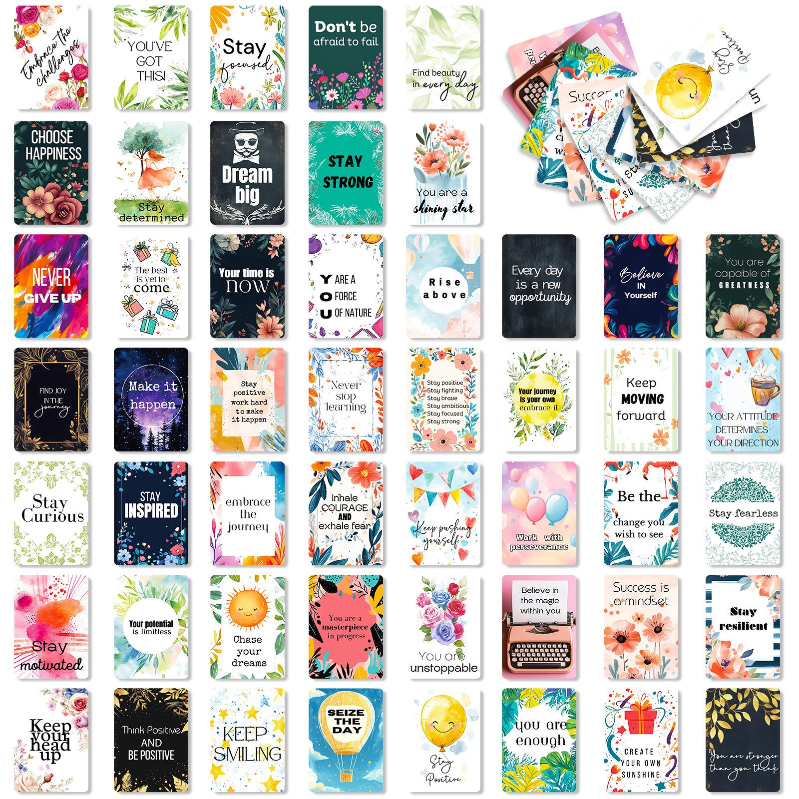 

50 Inspirational Text Interactive Cards Small Fresh Plants Flowers Encouraging Fuel Cards Postcards T01042673