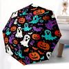 1pc Halloween Automatic Folding Umbrella - 8-Rib Iron Frame, Windproof, Portable Sunshade with Plastic Handle for Travel & Outdoor Activitie