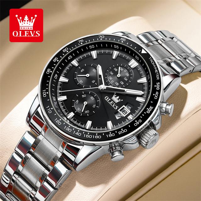 OLEVS Top Men's Watches Luxury Waterproof Luminous Classic Quartz Wrist Watch for Men Chronograph STOP WATCH Sports Man Watch