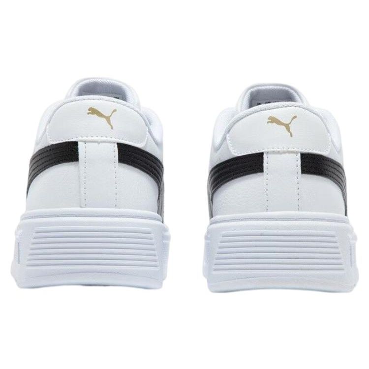 Puma Smash Platform V3 White Black Gold Women Sneakers 390758-04