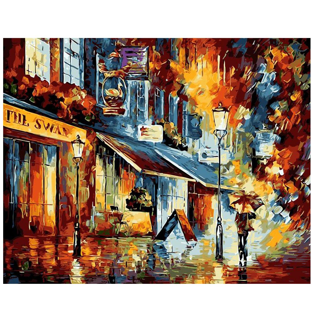 

Картина маслом по номерам своими руками Декор для рукоделия 40x50 см Безрамное Поп-арт кафе