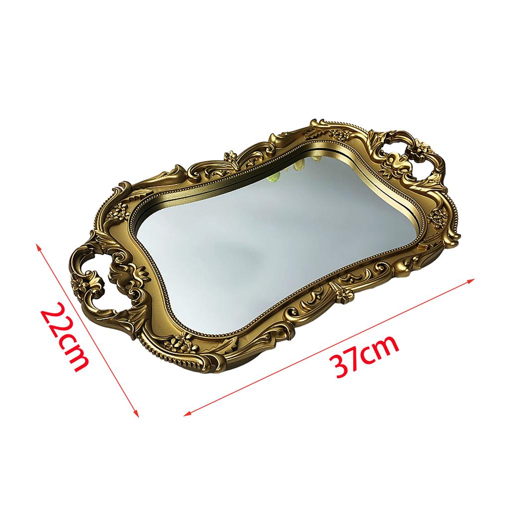 Makeup Serving Tray Decorative Mirror Tray Jewelry Food Holder Photography Props Gadget Bathroom Wedding Anniversary Accessories
