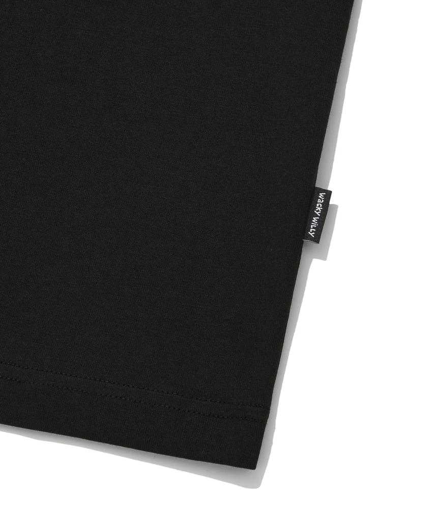 WACKY WILLY Big Typo Short Sleeve T-Shirt Black