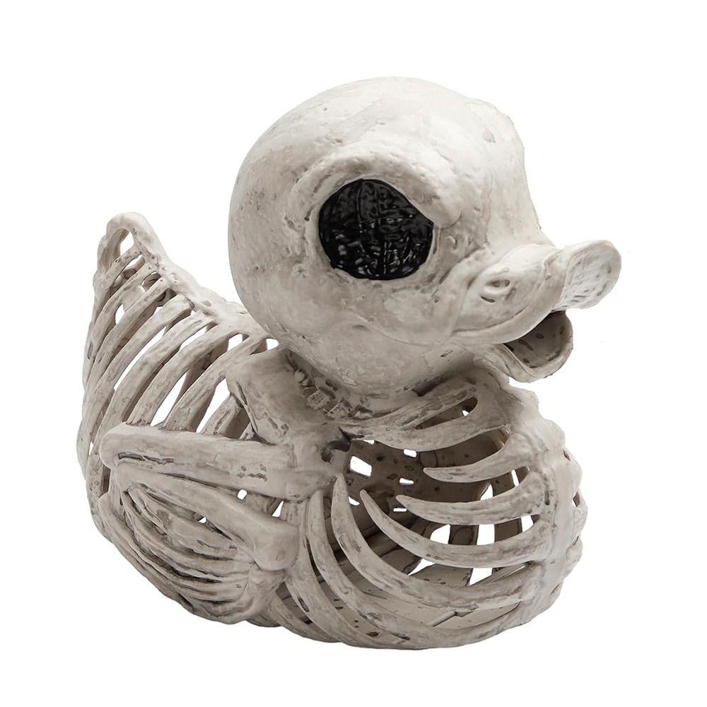 Cute Halloween Ornament Resin Halloween Duck Skeleton Sturdy Halloween Decoration Prop  Outdoor
