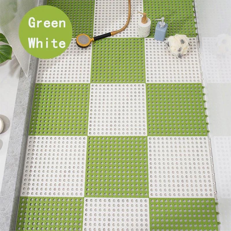 Gummi-Bodenfliesen, weiches PVC, rutschfeste Duschmatte zum Spleißen von Fliesen, Außenkissenmatte für Badezimmer, Deck, Abfluss, Pool, Terrasse, Balkon
