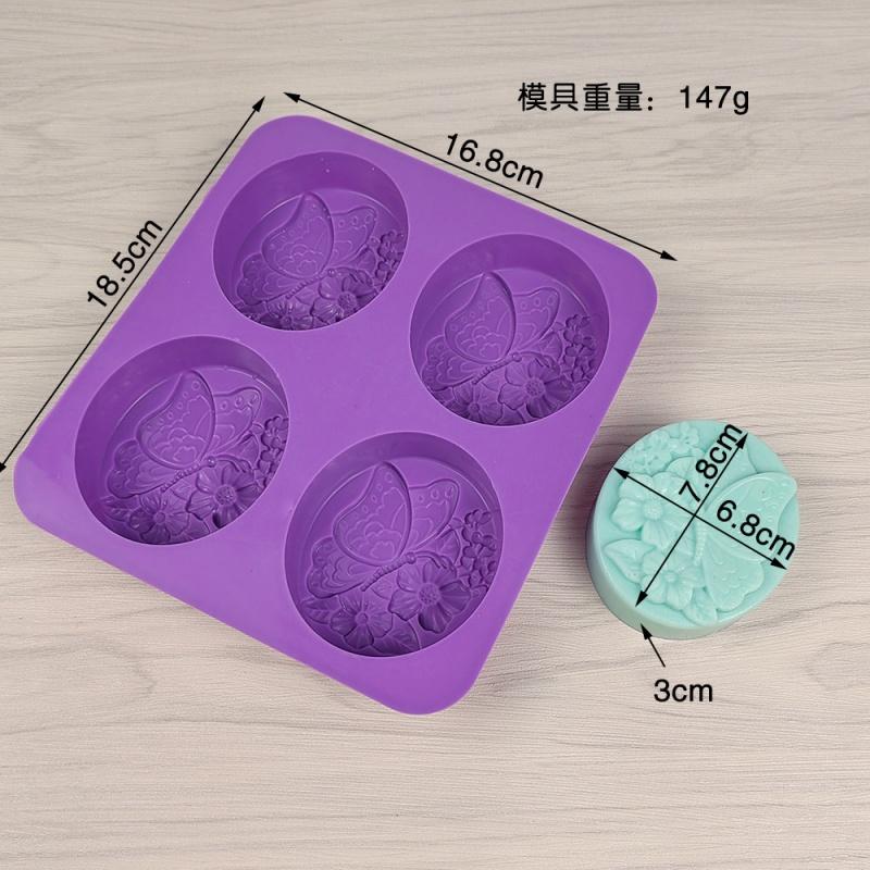 4/6 Cavity Reusable Soap Molds Tray Silicone Round Circles Soap Molds DIY Handmade Craft Cake Decorating Tools