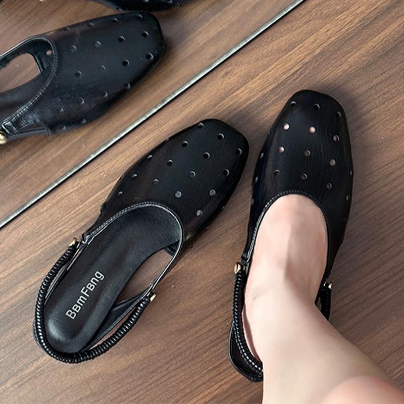 Desinger Women Slippers Summer Slingback Mules Shoes Cozy Woman Heeled Sandals 2025 New Casual Luxury Sandalias De Mujer