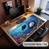 Fish Ocean Theme Custom Mouse Pad Personalized With Name Text Customized Desk Mat For Office Home Decor