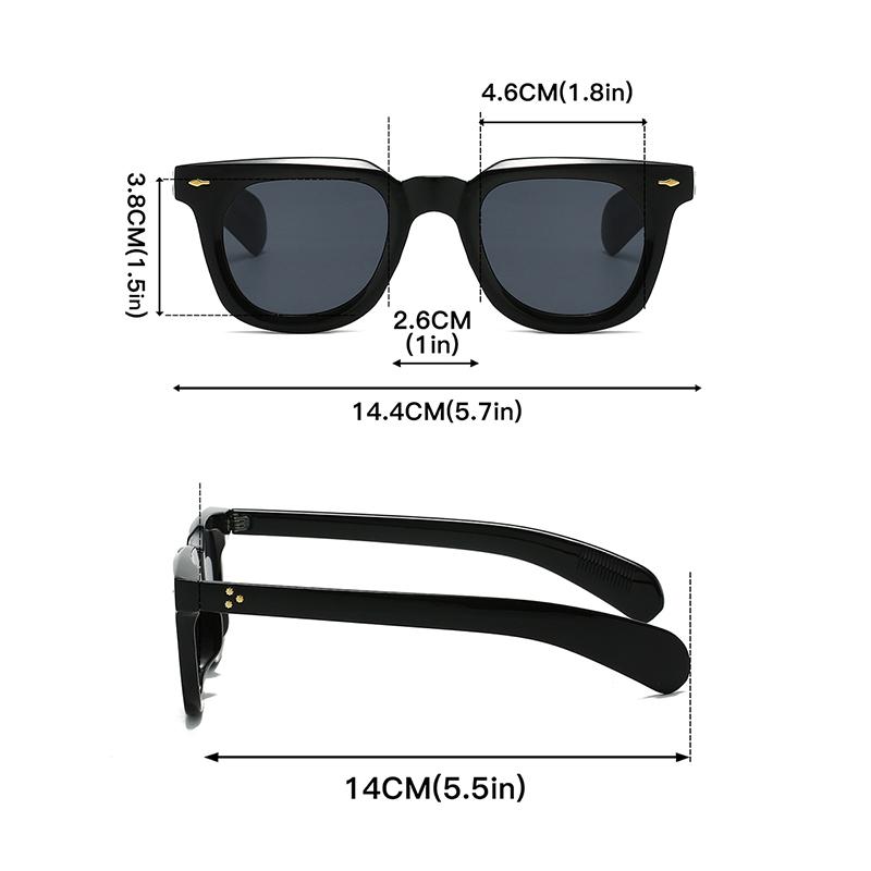 Women's Retro Square Rivets Shades for Decor Hip Pop Punk Trends Hiking Sunglasses Trendy Solid Color Men Sun Glasses