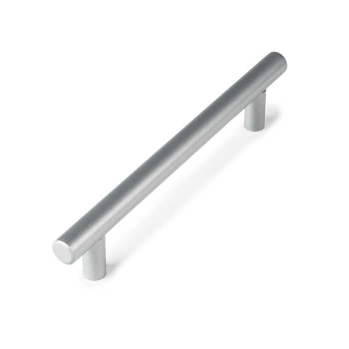Poignées de meuble - Lot de 4 - Modèle Barette - Inox - Entraxe 128 mm