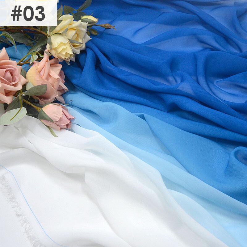 Gradient Color Rainbow Chiffon Fabric Scarf Sewing Craft DIY Ancient Style Hanfu Dress Stage Costume Decor Clothing Supplies