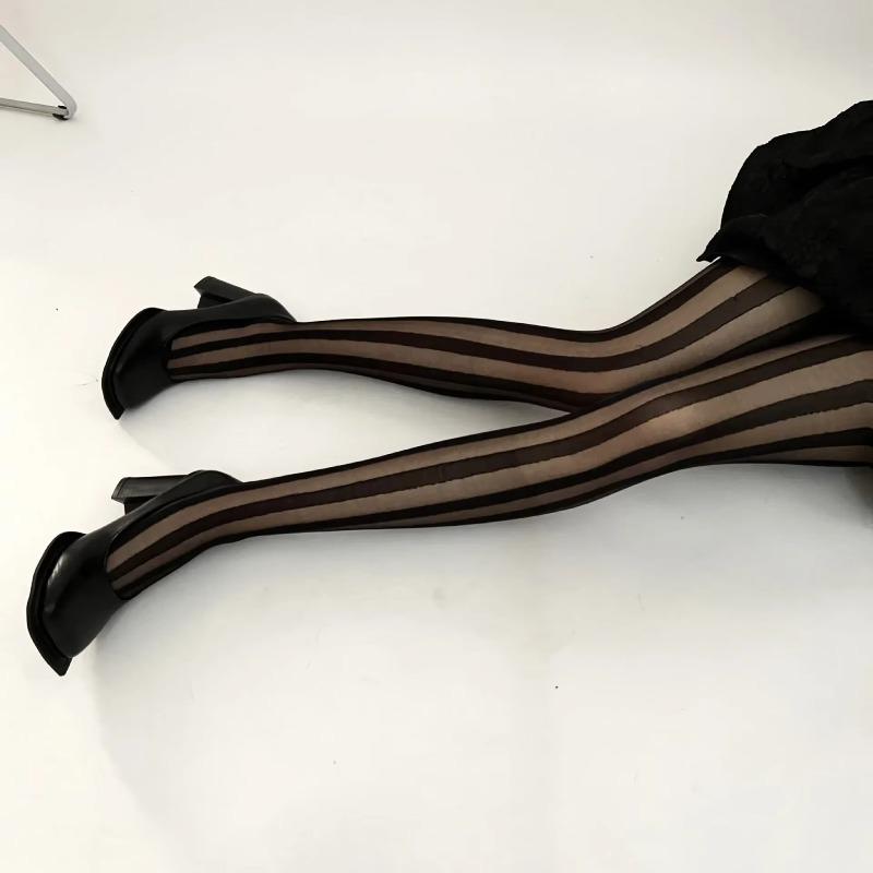 New Sexy Women Tights Pantyhose Anti-Hook Ultra-Thin Nylon Thigh High Stockings Pantyhose Lingerie Hosiery Striped Body Stocking