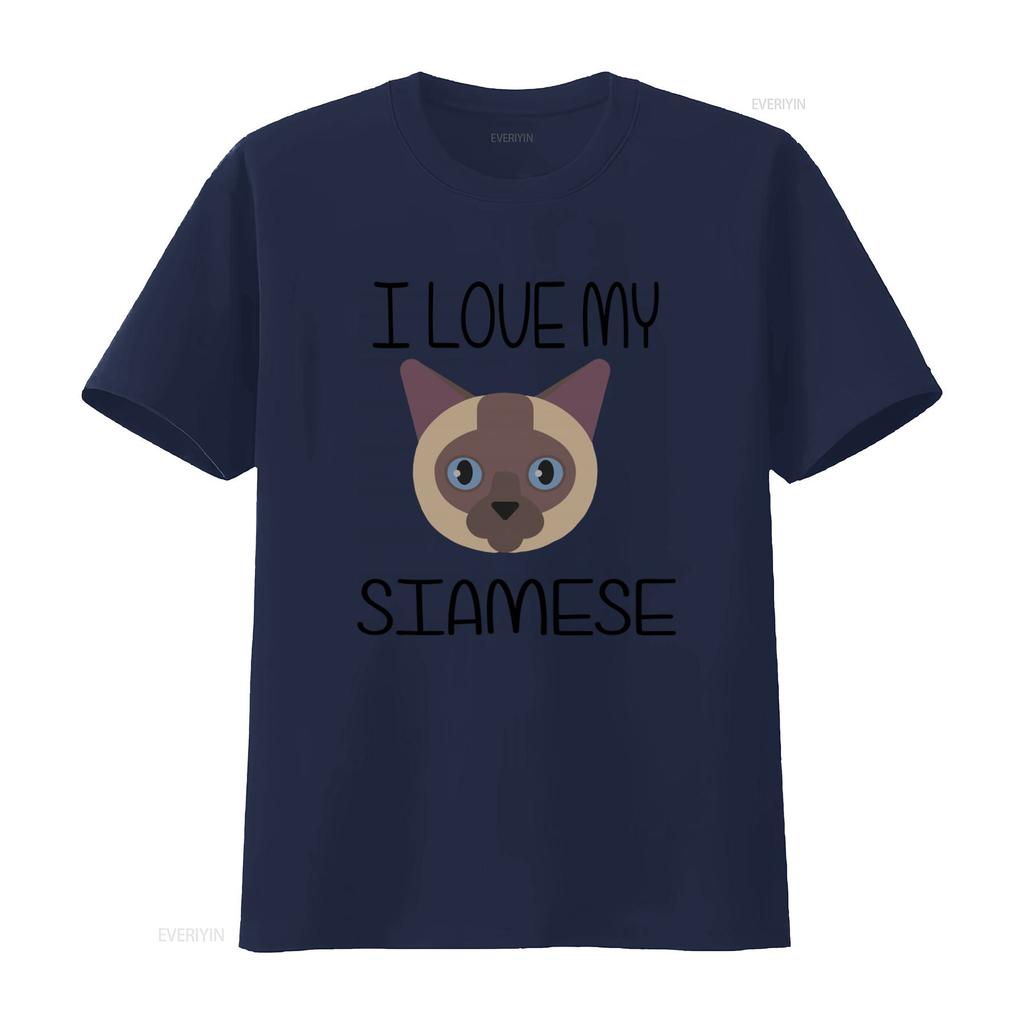 I Love My Siamese Cat Lover Kids T Shirt All Sizes Available in Grey White vintage Washed Slightly Stretched Stylish homme