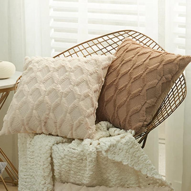 Diamond Plush Pillowcase Soft And Comfortable Cushion Cover For Chic Bed And Sofa Decor
