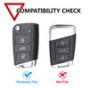 3 Button Genuine Leather Key Ring Case Cover Shell Holder Protect For Volkswagen Golf 7 2015-20  Skoda Fabia 2014-20 Seat Leon