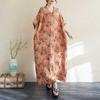 Summer Color Travel Retro Long Skirt Cotton Linen Dress