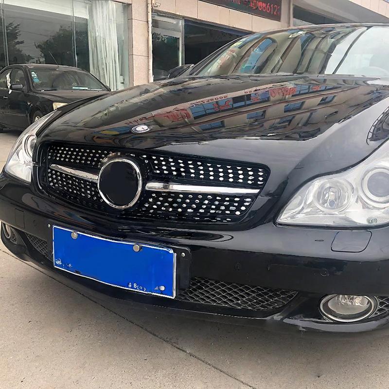 For Benz CLS W219 2005-2008 CLS350 CLS500 CLS550 CLS55 CLS63 High Quality ABS Star Type Car Front Racing Grills Glossy Black