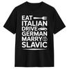 Unisexs Abiellumine Slaavi Söömine Itaalia Sõitmine GerUnisex Naljakas Tsitaat T-särgid Puuvillane Ülaosa T-särgid Suvine Vintage T-särk Ümmarguse kaelusega T-särk