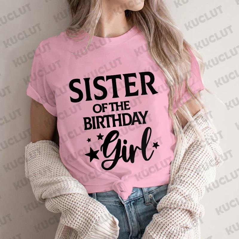 Papa, Mama, Schwester, Bruder des Geburtstagskinds Party-T-Shirt Familie passendes Outfit Harajuku Kleidung Unisex Tops Kurzarm-T-Shirts