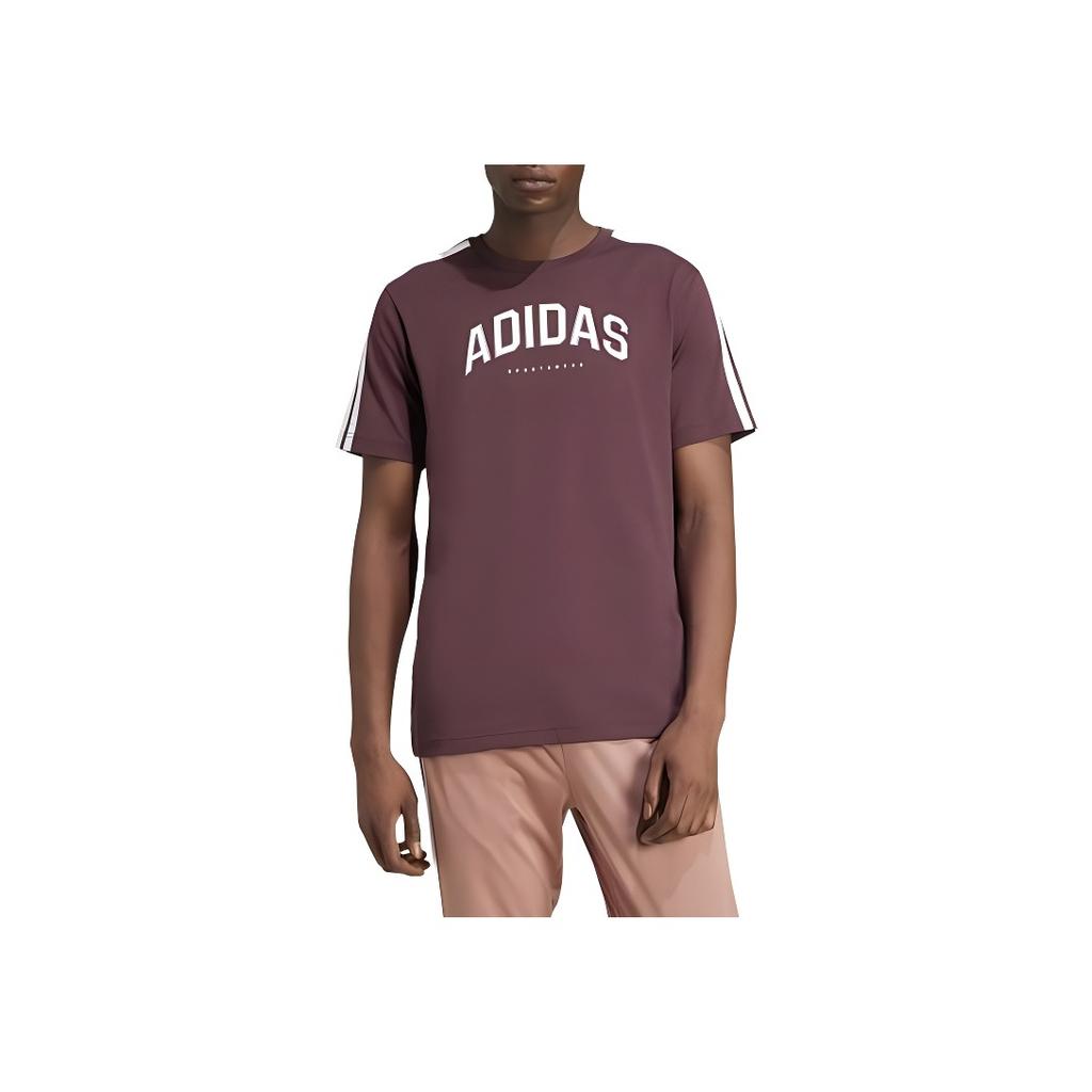 Adidas Crew Neck Pullover Short Sleeve T-Shirt Men Tops Dark-Red JM0380