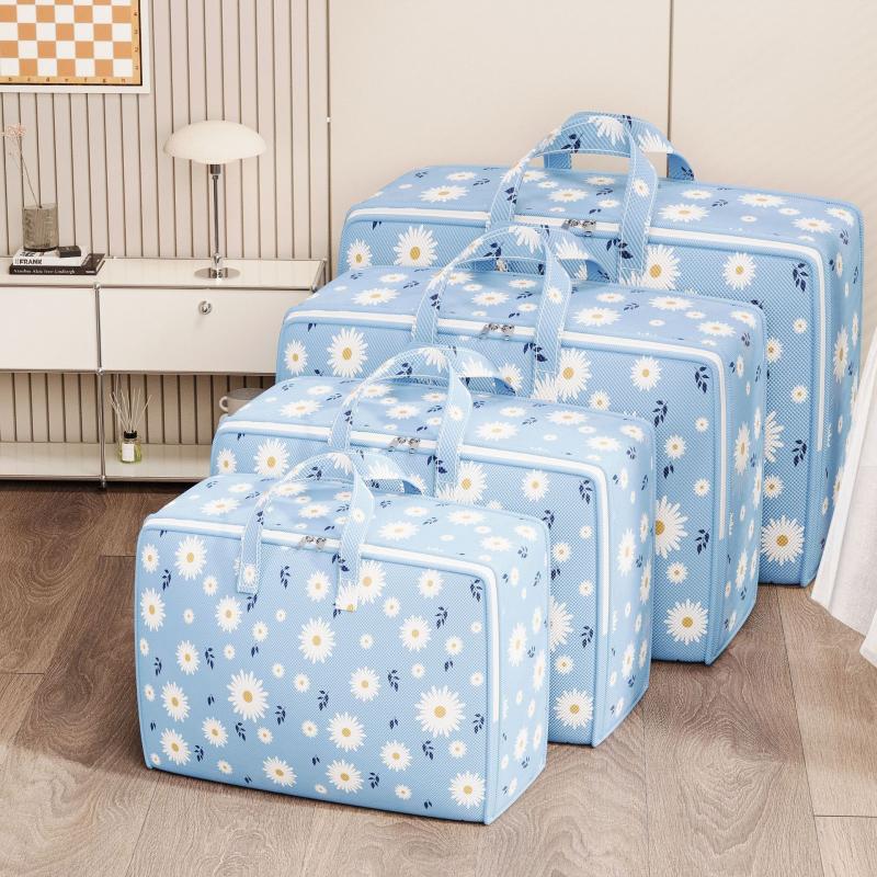 Large Quilt Storage Bag Large Capacity Moving Packing Organizer Reusable Laundry Cloth Bins Travel Home Collapsible Storage Solutions