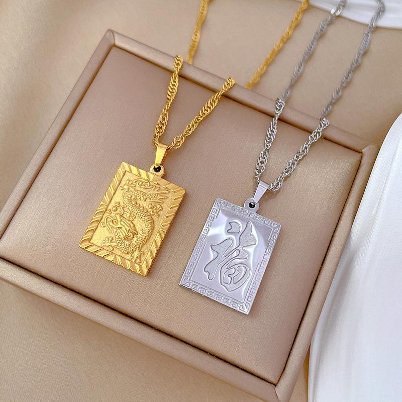 Female Blessing Dragon Brand Personalized Minimalist Necklace