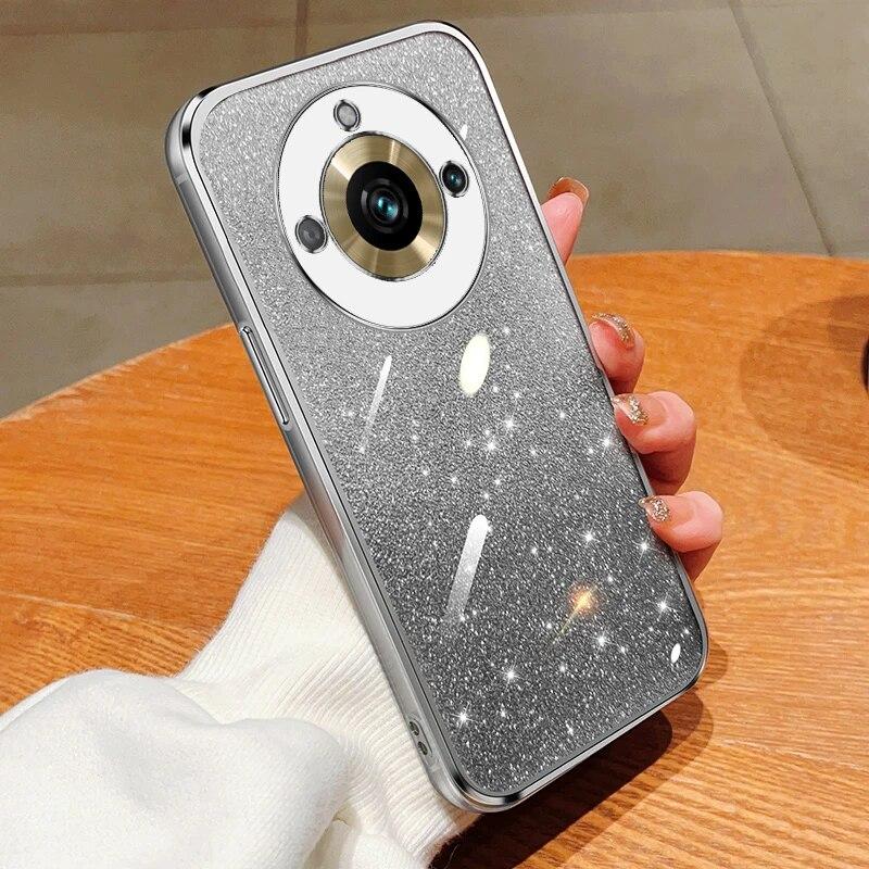 Fashion Plating Gradient Glitter Case For OPPO Realme 11 Pro 9 8 V25 V23 V13 C55 C53 C35 C33 C21Y Reno 10 5 Silicone Back Cover