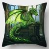 1-Piece Dragon Print Pillow Cover, Durable, Daily Pillowcase for Living Room, Sofa & Room