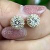 Women's Classic High-End S925 Sterling Silver Earrings with Full-Diamond Design – Light Luxury and Super Flash