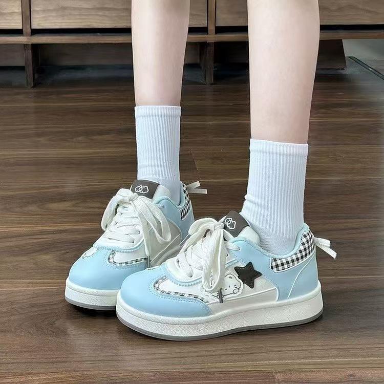 

Хуанлан милые универсальные ретро нишевые оригинальные кеды женские 2025 новые инс маленькие белые кеды студенческие хлебные кеды тренд 40 синий