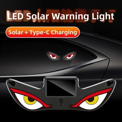 Suction Cup Mount Solar Demon Eye Light Anti-Rear-End Light  Car Triangle Window