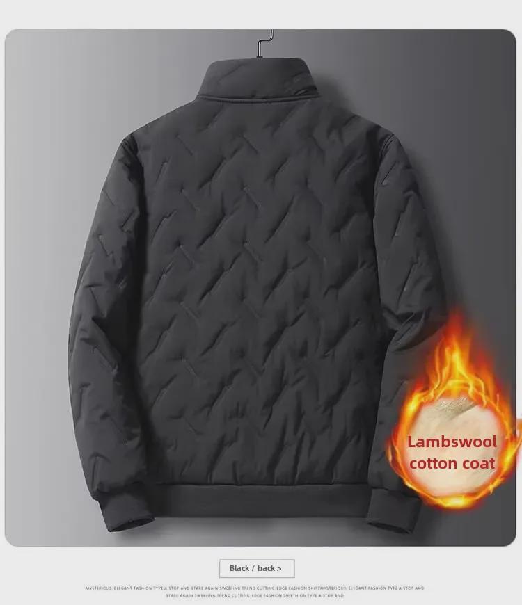 Men's Windproof Plush Lambskin Coat – Thick, Versatile, Large-Size Winter Jacket