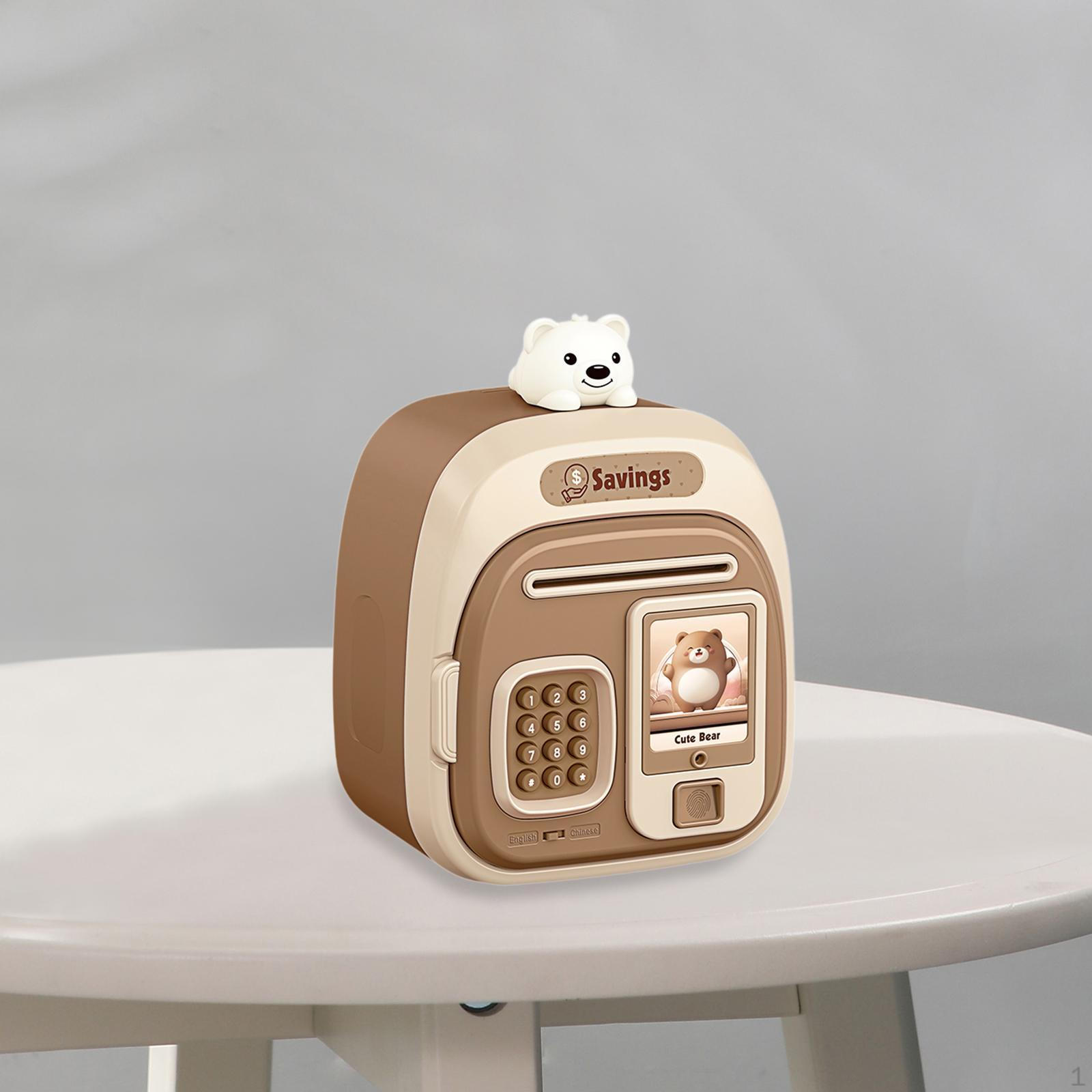 

Цифровой банк денег для детей с функцией сохранения пароля коричневый