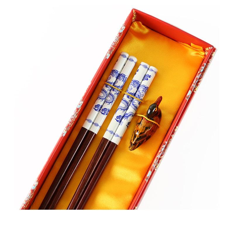 wood chopsticks 2 pairs with holders Chinese characteristics China Affairs presents best gift chopsticks souvenir