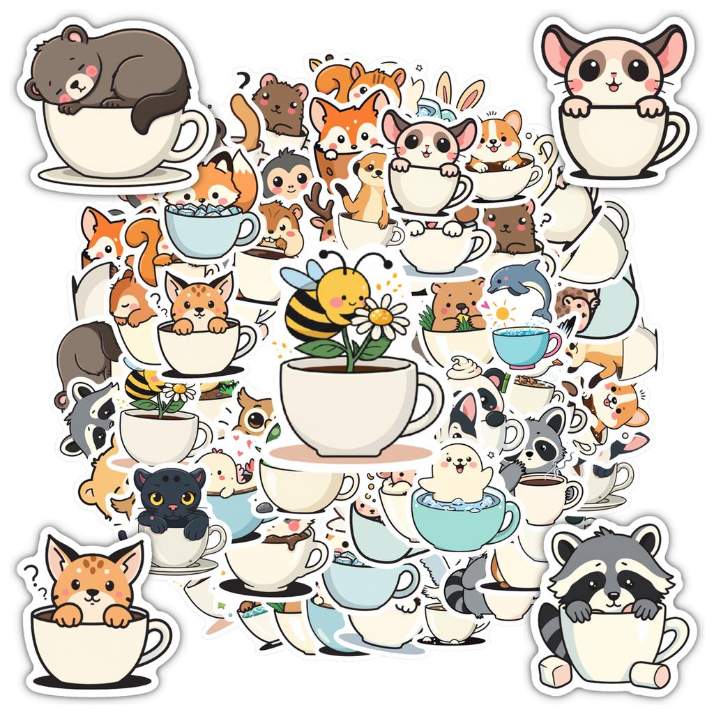 35pcs-100pcs Playful Cute Stickers Cute Animals Funny Stickers Animal Stickers For Laptop Motorcycle Luggage Phone Suitcase DIY