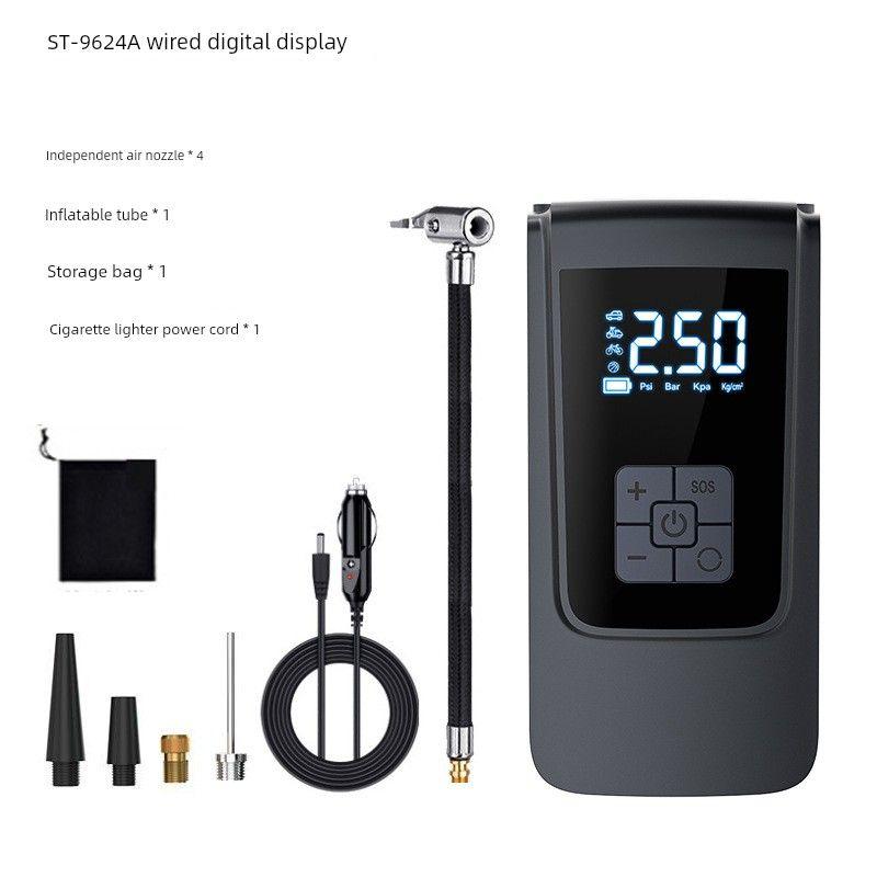 

New Portable Car-Mounted Air Pump with Smart Digital Display for Inflating Bicycle Tires, Basketballs, and Electric Inflators Corded air pump