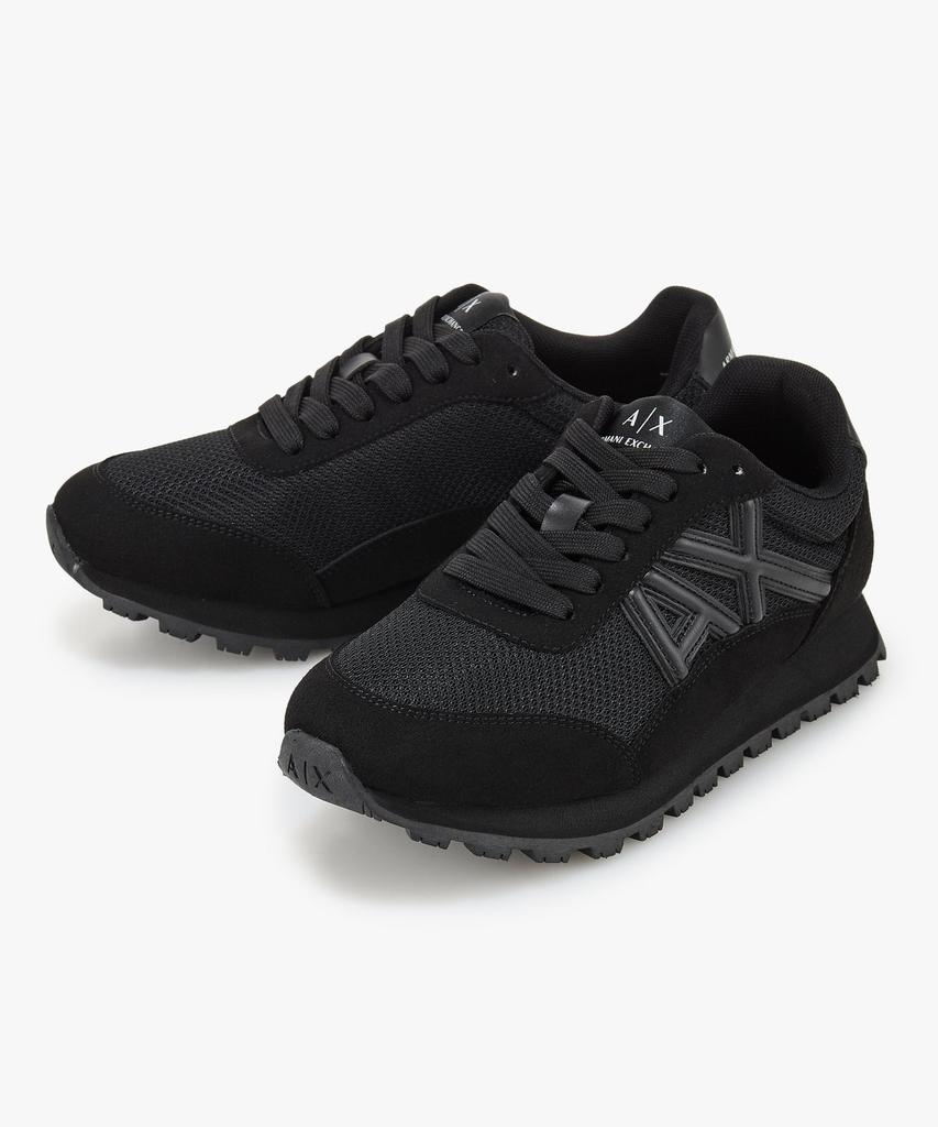Armani Exchange Women'S Embossed Logo Mesh Sneakers _Black_A425375506