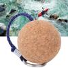 Stainless Steel Ring Cork 5cm Floating Wooden Ball Key Chain Float Keychain Water Sports Accessroies