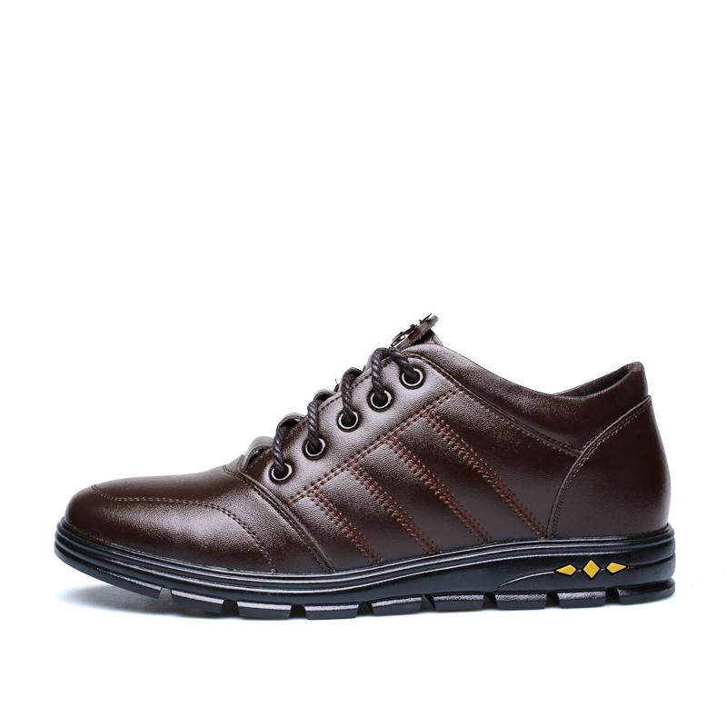 Mode 2019 Marke Herren Lässige Mode Atmungsleder Höhenerhöhung Elevator Schuhe Frühling Schnürschuhe Herren 6CM Zapatos Hombre fgb789
