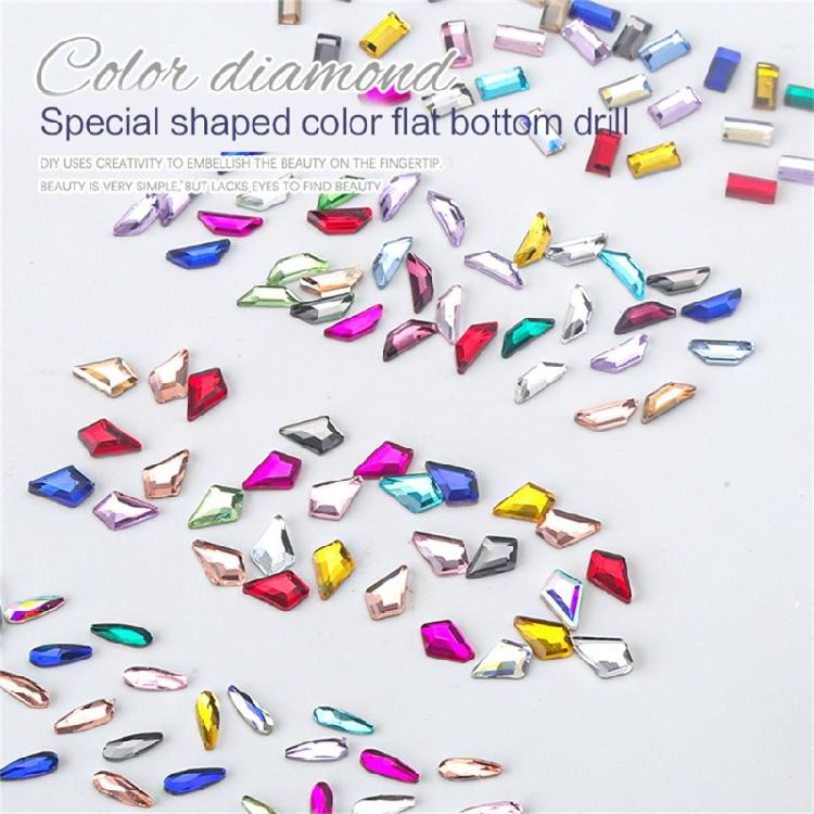 Colorful Rhinestones Nail Art Charms Irregular Nail Art Decorations Pack of 50