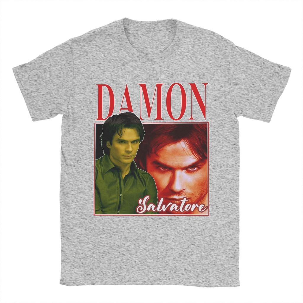 Unisex s Damon Salvatore T Shirts The Vampire Diaries Ian Somerhalder 100 Cotton Clothing Short Sleeve Round Collar Tees TShirts