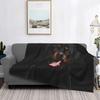 Rottweiler Dog Blanket Flannel Gift for Animal Dogs Lover Lightweight Throw Blankets for Airplane Travel Bedspread Queen Size